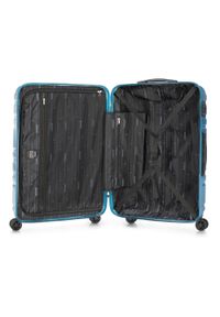 Wittchen - Duża walizka z polikarbonu tłoczona. Kolor: niebieski. Materiał: guma #9