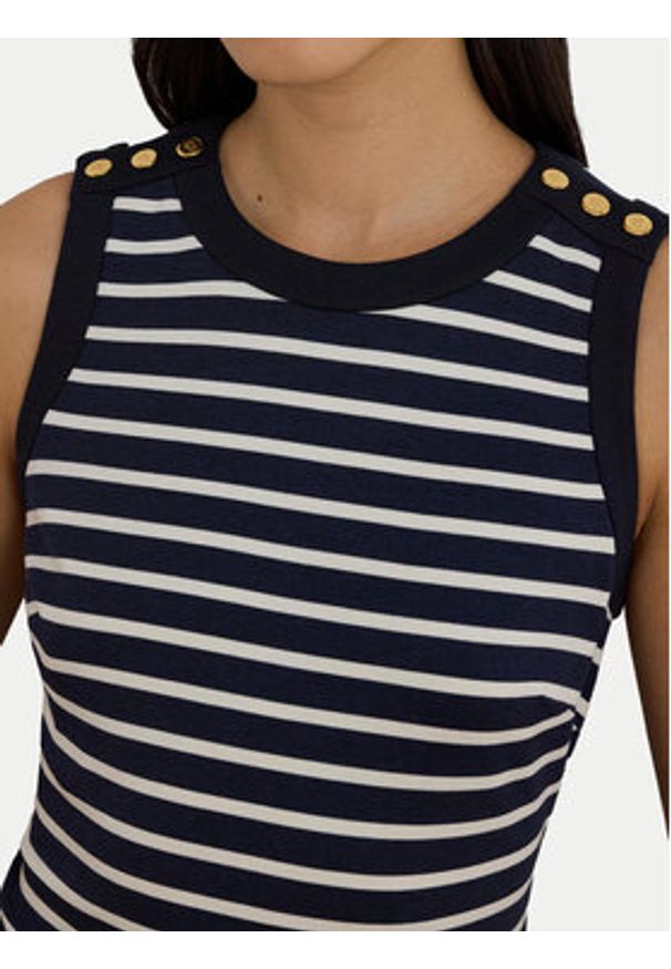 Lauren Ralph Lauren - LAUREN RALPH LAUREN Sukienka codzienna 200P09091001 Granatowy Slim Fit. Okazja: na co dzień. Kolor: niebieski. Materiał: wiskoza. Typ sukienki: proste. Styl: casual
