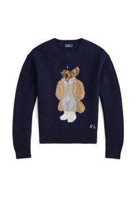 Polo Ralph Lauren Sweter 211972139001 Granatowy Relaxed Fit. Typ kołnierza: polo. Kolor: niebieski. Materiał: wełna #5