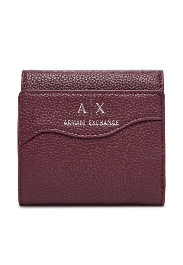 Armani Exchange Mały Portfel Damski 948530 CC783 UA343 Bordowy. Kolor: czerwony. Materiał: skóra