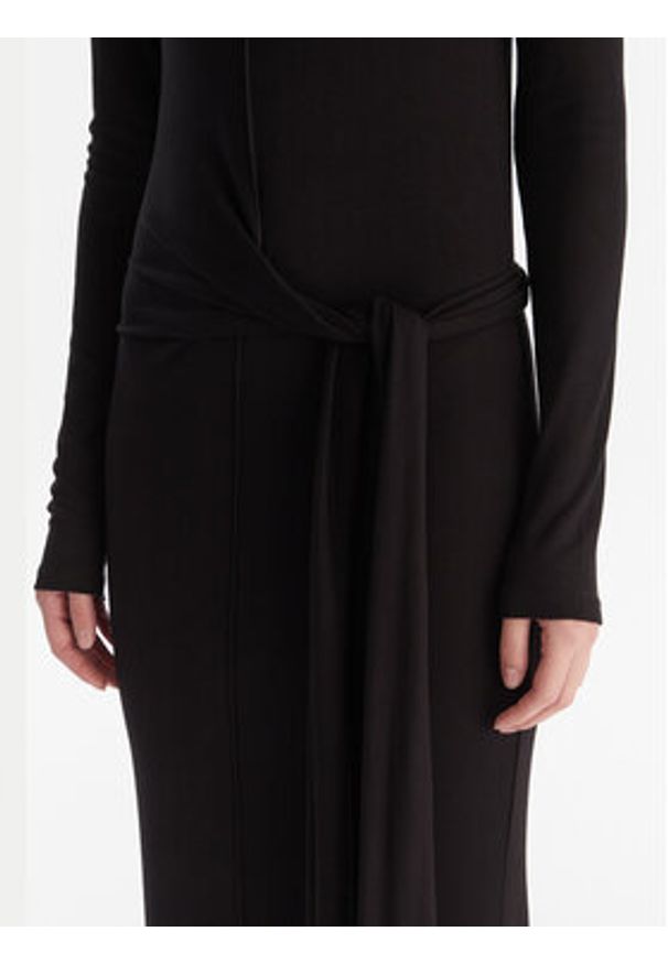 Patrizia Pepe Sukienka dzianinowa 2A2958 J337 Czarny Regular Fit. Kolor: czarny. Materiał: wiskoza