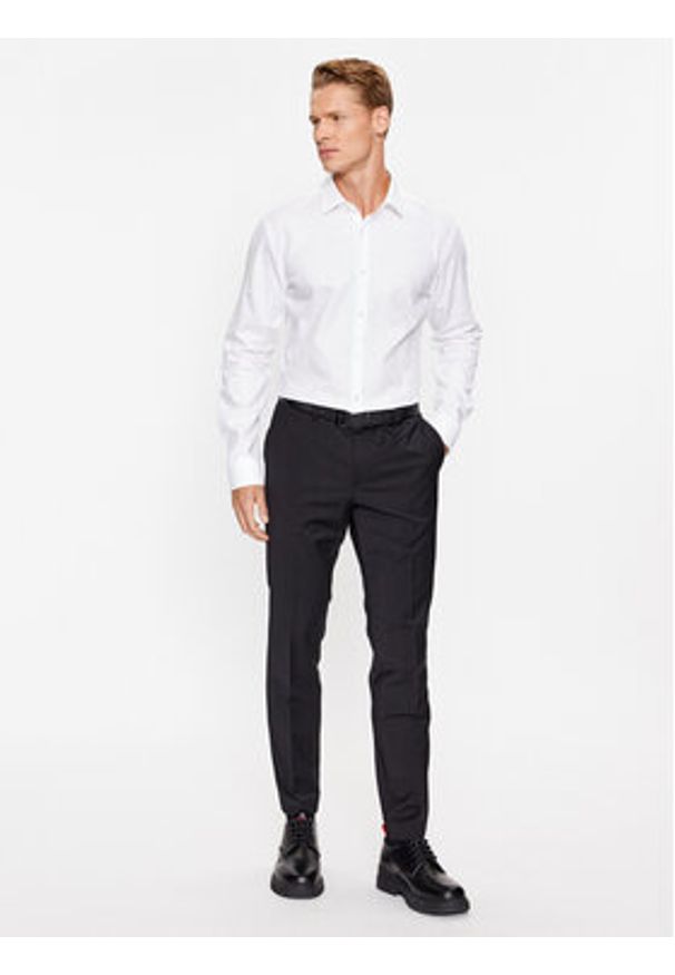 Hugo Koszula Kenno 50500965 Biały Slim Fit. Kolor: biały. Materiał: bawełna