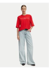 TOMMY HILFIGER - Tommy Hilfiger T-Shirt WW0WW47811 Pomarańczowy Relaxed Fit. Kolor: pomarańczowy. Materiał: bawełna #5