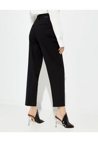 OFF-WHITE - Czarne spodnie z prostymi nogawkami. Kolor: czarny. Wzór: aplikacja #5