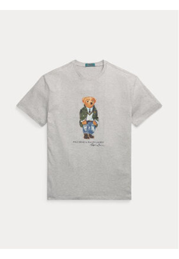 Polo Ralph Lauren T-Shirt 710854497035 Szary Regular Fit. Typ kołnierza: polo. Kolor: szary. Materiał: bawełna