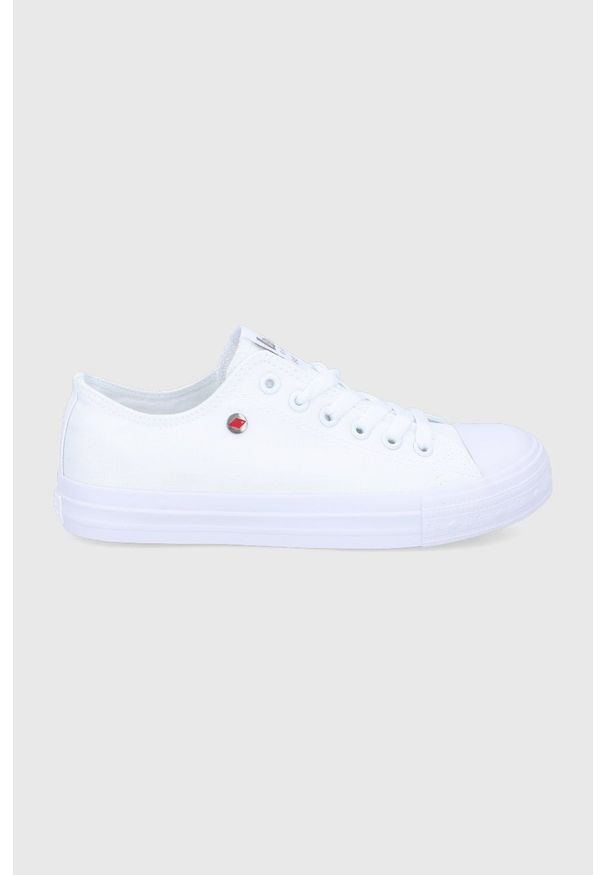 Lee Cooper tenisówki damskie kolor biały. Nosek buta: okrągły. Zapięcie: sznurówki. Kolor: biały. Materiał: guma