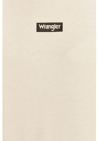Wrangler - Bluza bawełniana. Typ kołnierza: bez kaptura. Kolor: biały. Materiał: bawełna. Długość rękawa: długi rękaw. Długość: długie. Wzór: nadruk #5