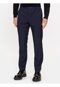 Calvin Klein Spodnie garniturowe K10K111722 Granatowy Slim Fit. Kolor: niebieski. Materiał: wełna #1