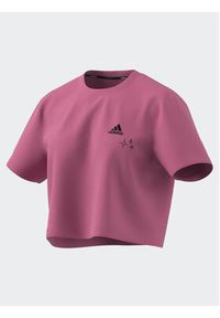 Adidas - adidas T-Shirt IJ8742 Różowy Loose Fit. Kolor: różowy. Materiał: bawełna #6