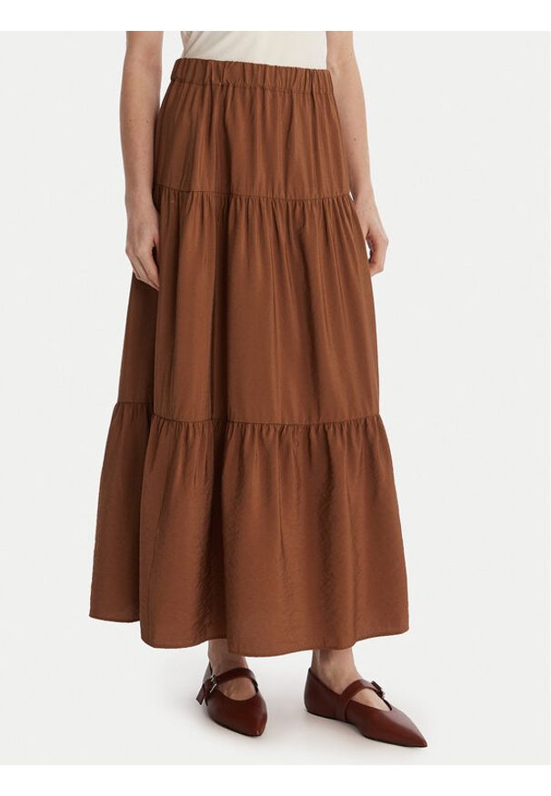 Marella Spódnica maxi Ciocca 2613101084 Brązowy Regular Fit. Kolor: brązowy. Materiał: wiskoza