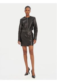Karl Lagerfeld - KARL LAGERFELD Spódnica z imitacji skóry A3W12014 Czarny Regular Fit. Kolor: czarny. Materiał: skóra #3