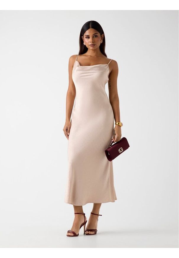 Guess Sukienka codzienna 180182 Beżowy Classic Fit. Okazja: na co dzień. Kolor: beżowy. Typ sukienki: proste. Styl: casual