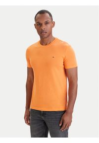 Tommy Jeans T-Shirt DM0DM20363 Pomarańczowy Slim Fit. Kolor: pomarańczowy. Materiał: bawełna #1