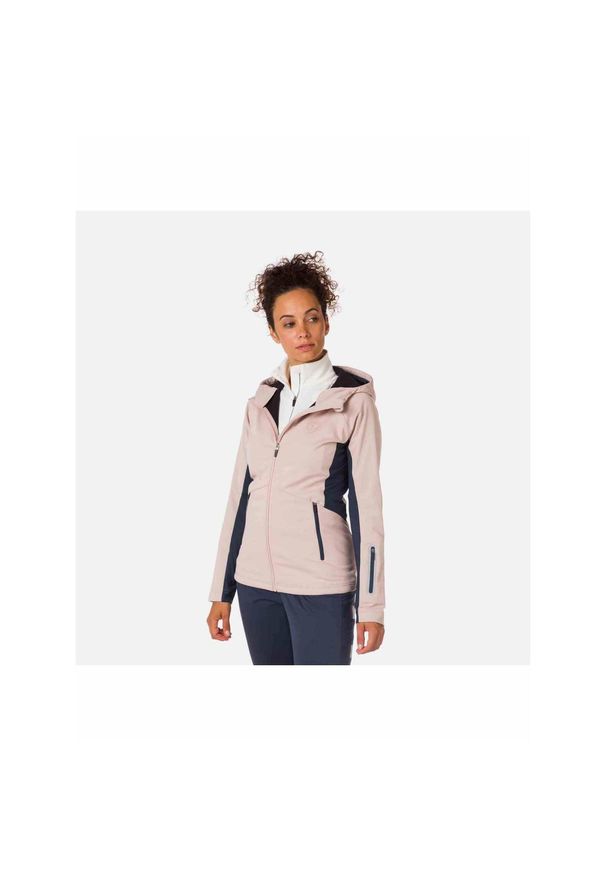 Rossignol - Kurtka do narciarstwa biegowego damska ROSSIGNOL W Softshell Hoodie Jkt różowa. Typ kołnierza: kaptur. Kolor: różowy. Materiał: softshell. Sezon: zima. Sport: narciarstwo