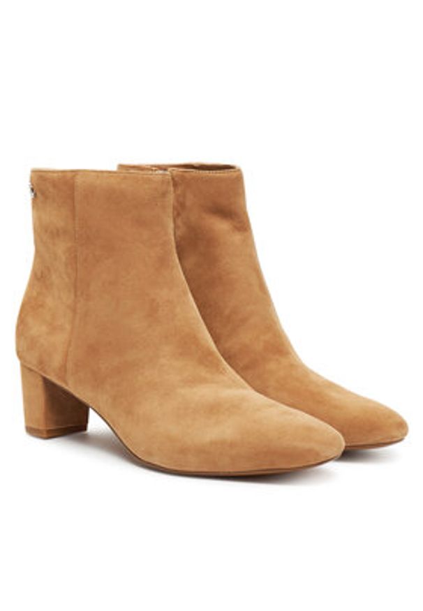 Lauren Ralph Lauren - LAUREN RALPH LAUREN Botki 802974504001 Beżowy. Kolor: beżowy. Materiał: zamsz, skóra