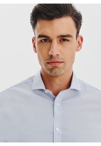 Pako Lorente - PAKO LORENTE - Koszula z niebieskim wzorem geometrycznym. Kolor: niebieski. Materiał: bawełna, elastan. Długość rękawa: długi rękaw. Długość: długie. Wzór: geometria #3