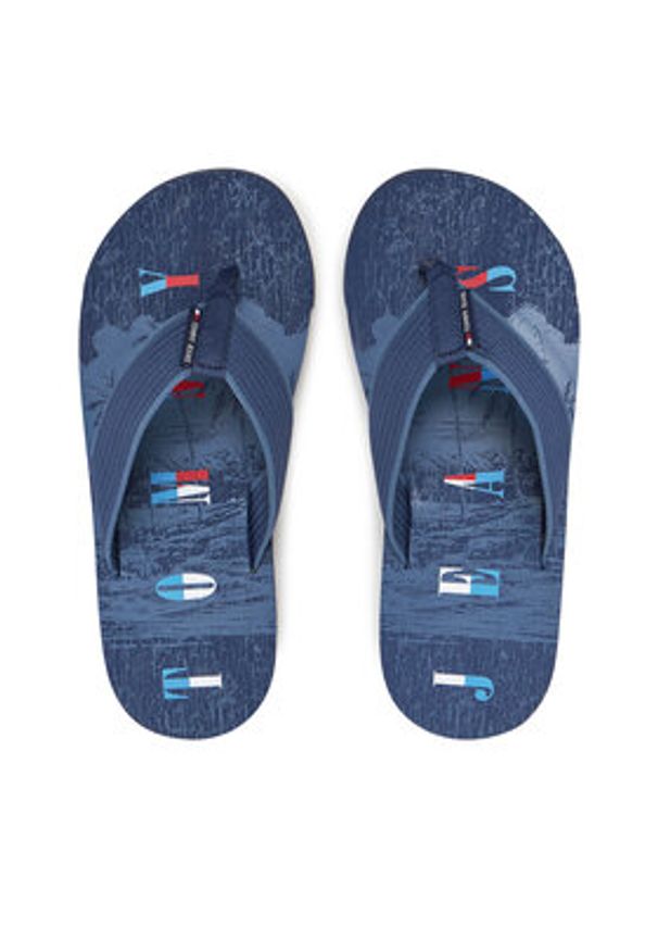 Tommy Jeans Japonki Tjm Elevated Beach Sandal EM0EM01561 Niebieski. Kolor: niebieski. Materiał: materiał