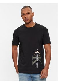 Calvin Klein Jeans T-Shirt Two Tone Monologo J30J324783 Czarny Regular Fit. Kolor: czarny. Materiał: bawełna