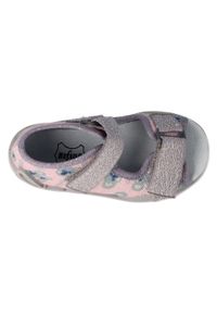 Befado obuwie dziecięce 342P050 różowe srebrny szare. Kolor: różowy, srebrny, szary, wielokolorowy. Materiał: tkanina, bawełna