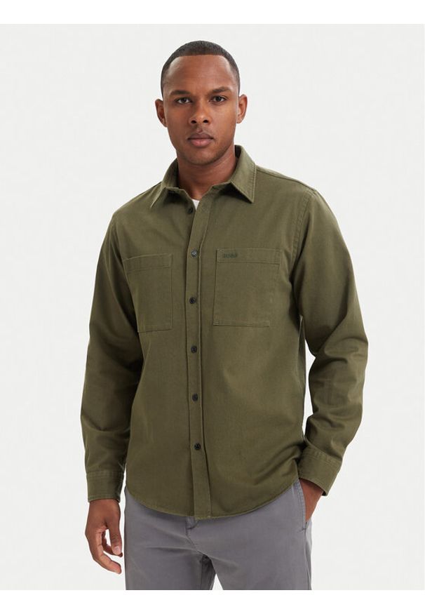 Hugo - HUGO Koszula Egrin 50566885 Zielony ciemny Regular Fit. Kolor: zielony. Materiał: bawełna