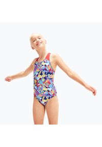 Strój pływacki jednoczęściowy dziecięcy Speedo Digital Allover Splashback. Kolor: różowy, wielokolorowy, niebieski, żółty. Materiał: poliester