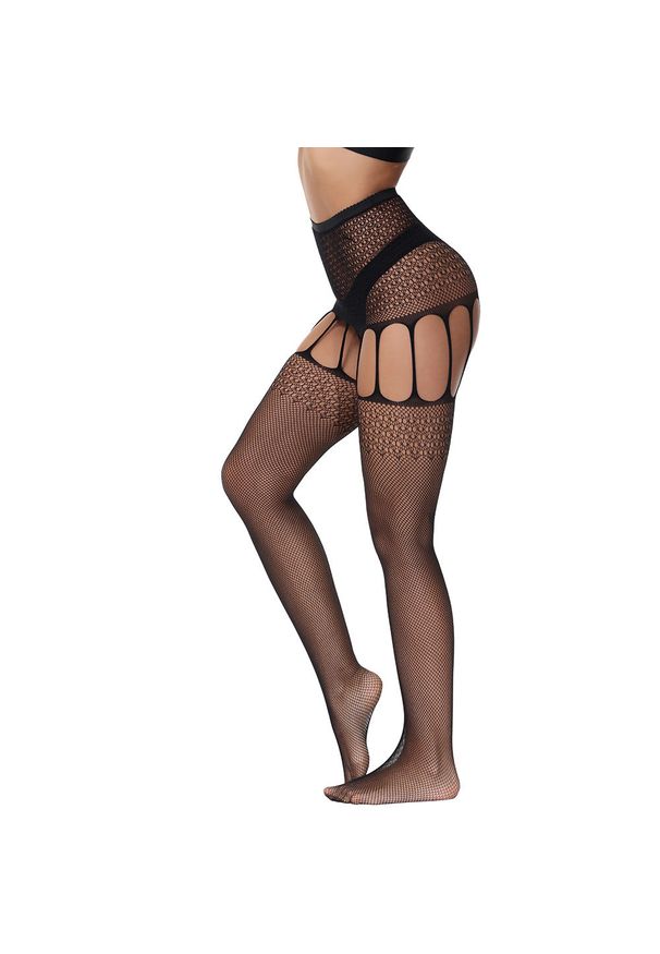 Intica - Pończochy z pasem o wysokim komforcie noszenia na romantyczny wieczór Hermia. Kolor: czarny. Materiał: materiał. Długość: długie