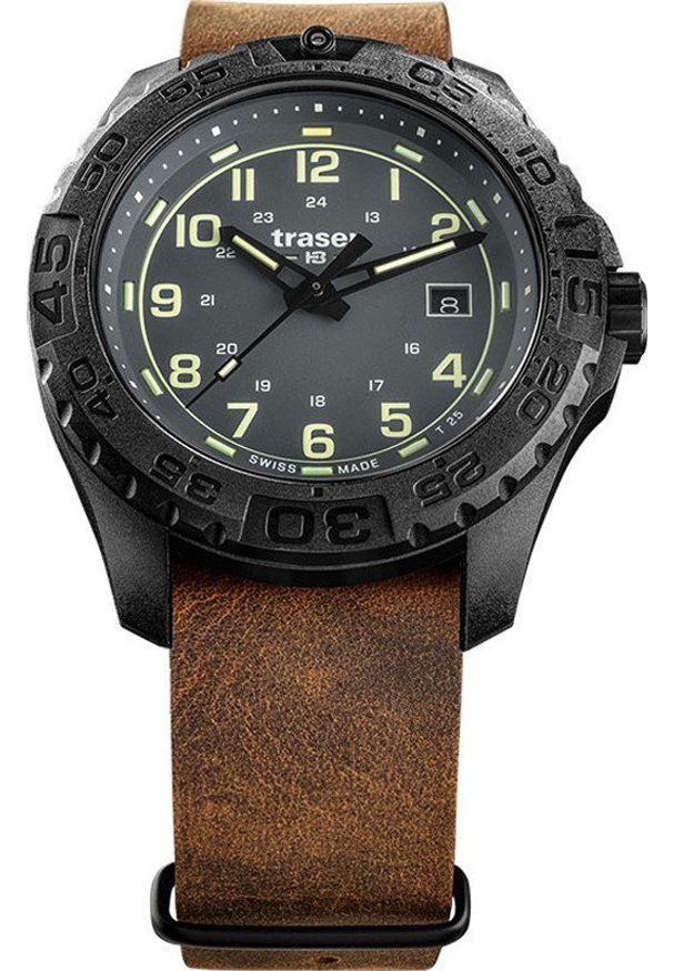 Zegarek Traser Zegarek męski Traser TS-109036 brązowy. Kolor: brązowy