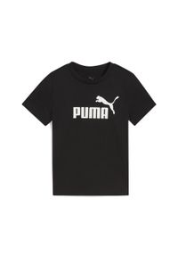 Puma - Dziecięca koszulka ESS z logo No. 1 PUMA Black. Kolor: czarny. Materiał: guma. Wzór: nadruk