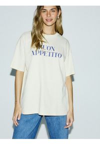 Reserved - T-shirt z nadrukiem - jasnożółty. Kolor: żółty. Materiał: bawełna. Wzór: nadruk