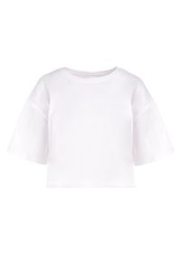 Born2be - Biały T-shirt Rheniala. Okazja: na co dzień. Kolor: biały. Materiał: materiał, bawełna. Długość rękawa: krótki rękaw. Długość: krótkie. Wzór: gładki. Sezon: lato. Styl: casual #4