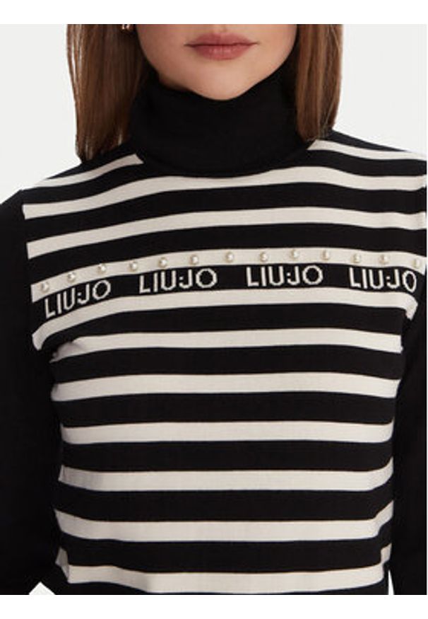 Liu Jo Sport Golf TF5219 MS63L Czarny Regular Fit. Typ kołnierza: golf. Kolor: czarny. Materiał: syntetyk. Styl: sportowy