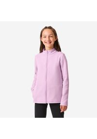 DOMYOS - Dres dziecięcy Decathlon Warmy Zip. Okazja: na uczelnię. Kolekcja: plus size. Kolor: fioletowy, wielokolorowy, czarny. Materiał: materiał, poliester, bawełna. Styl: sportowy