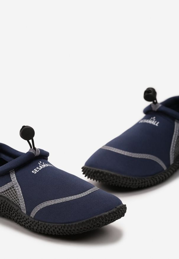 Born2be - Granatowe Elastyczne Buty Sportowe do Wody Ralvie. Okazja: na plażę. Kolor: niebieski. Materiał: len, bawełna. Sezon: lato