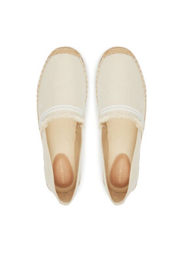 TOMMY HILFIGER - Tommy Hilfiger Espadryle Fringe Canvas Closed Espadrille FW0FW08881 Beżowy. Kolor: beżowy. Materiał: materiał