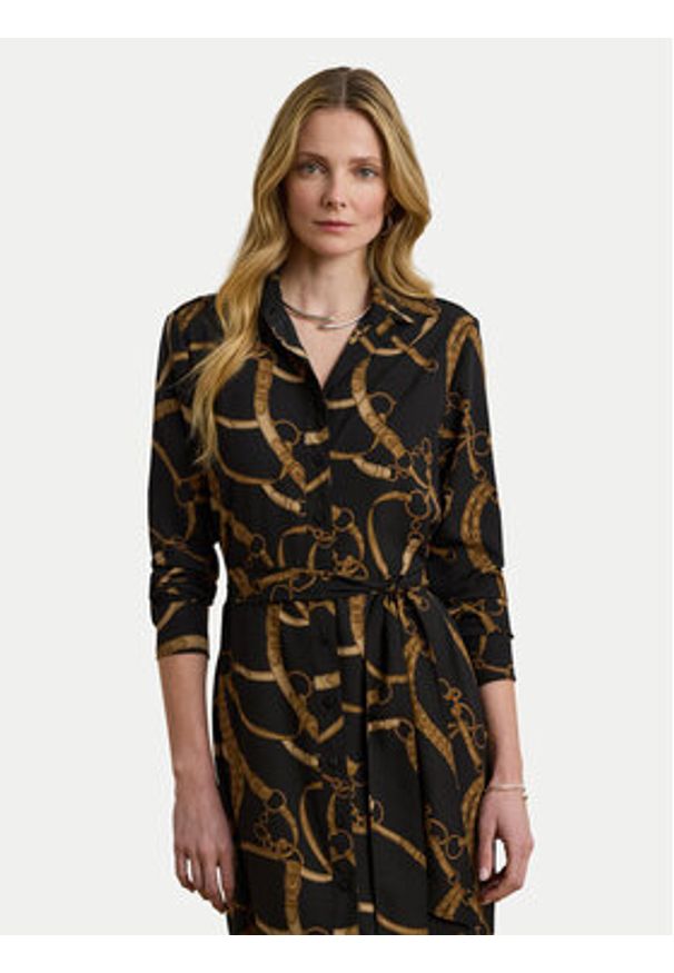 Lauren Ralph Lauren - LAUREN RALPH LAUREN Sukienka koszulowa 200978812001 Czarny Straight Fit. Kolor: czarny. Materiał: syntetyk. Typ sukienki: koszulowe