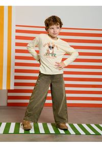 Sinsay - Jeansy wide leg z efektem sprania - brązowy. Kolor: brązowy #1