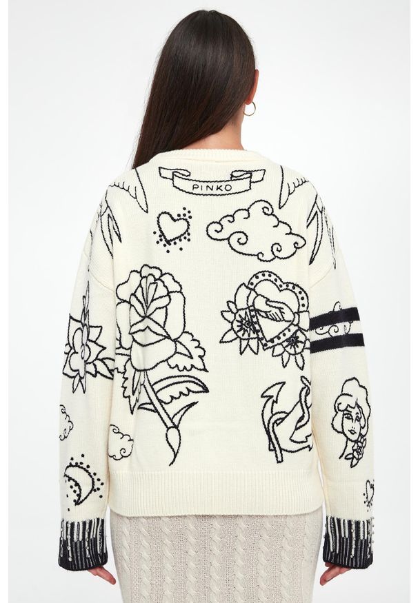Pinko - Sweter damski wełniany Andros PINKO. Materiał: wełna
