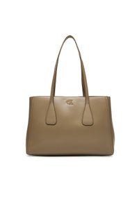 Calvin Klein Torebka Ck Medium Work Tote LV04F3442G Beżowy. Kolor: beżowy. Materiał: skórzane #1