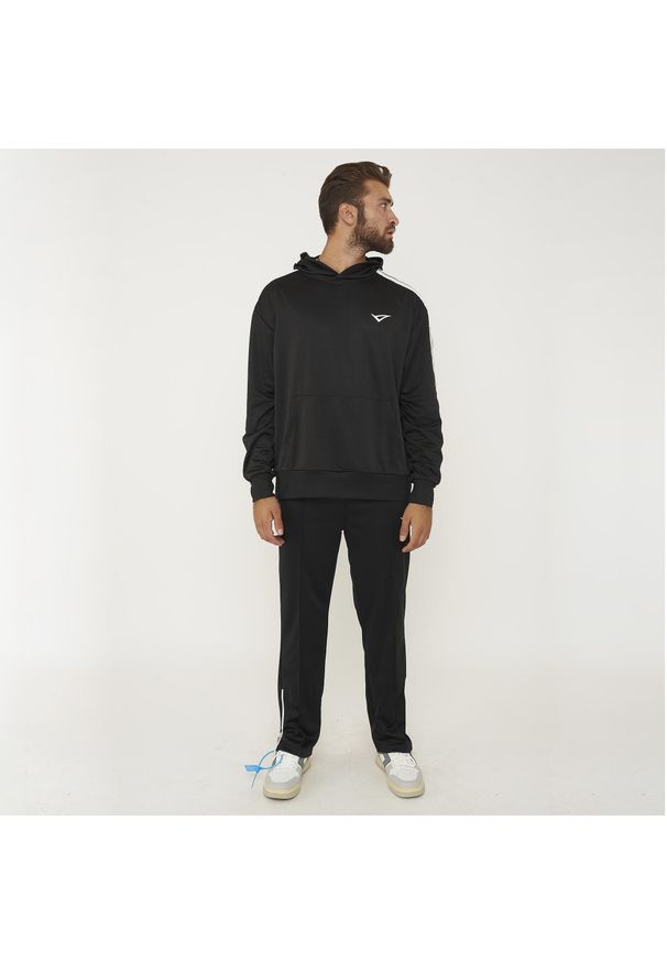 LEGEA - Komplet sportowy SPACE STELLAR czarny. Kolor: czarny, wielokolorowy, biały. Materiał: dresówka. Wzór: paski. Sport: fitness