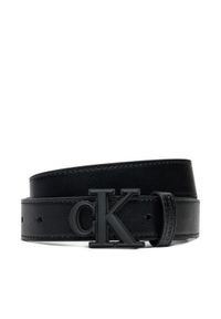 Calvin Klein Jeans Pasek Dziecięcy IU0IU00655 Czarny. Kolor: czarny. Materiał: skóra