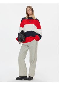Tommy Jeans Sweter Tjw Colorblock Sweater DW0DW17495 Granatowy Regular Fit. Kolor: niebieski. Materiał: syntetyk