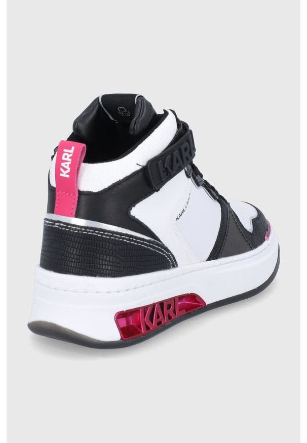 Karl Lagerfeld - Buty Elektra. Nosek buta: okrągły. Zapięcie: rzepy. Kolor: biały. Szerokość cholewki: normalna. Obcas: na platformie