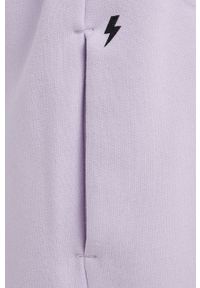 OCAY Szorty bawełniane damskie kolor fioletowy gładkie high waist. Okazja: na co dzień. Stan: podwyższony. Kolor: fioletowy. Materiał: bawełna. Wzór: gładki. Styl: casual
