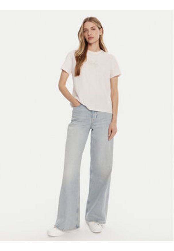 Calvin Klein Jeans T-Shirt Classic Monologo LV047D873G Różowy Regular Fit. Kolor: różowy. Materiał: bawełna
