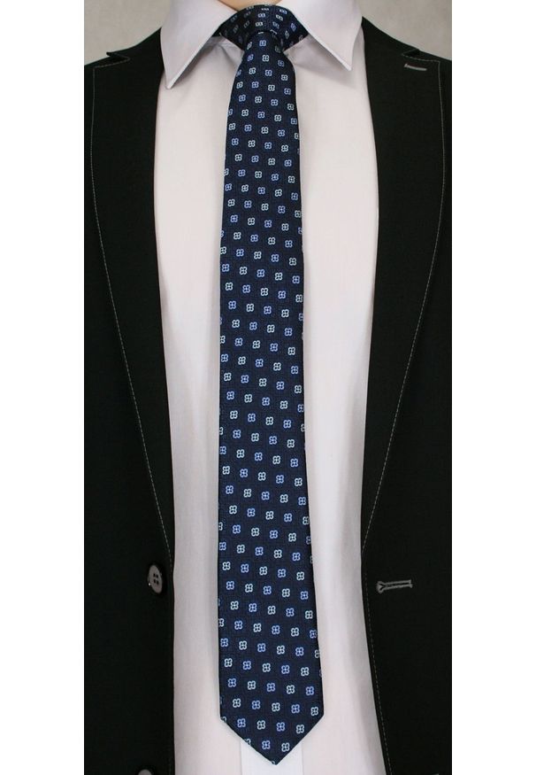 Niebieski krawat Angelo di Monti elegancki