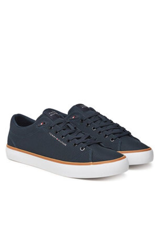 TOMMY HILFIGER - Tommy Hilfiger Sneakersy Th Hi Vulc Core Low Ii Mesh FM0FM05513 Granatowy. Kolor: niebieski. Materiał: materiał