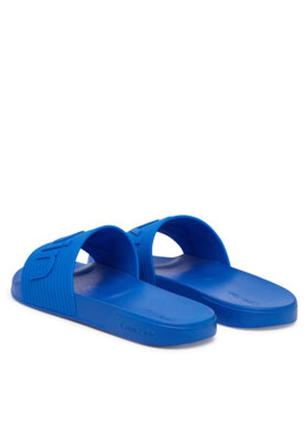 Calvin Klein Klapki Nemo - Contoured Emblem Logo Sliders HM0HM02113 Niebieski. Kolor: niebieski. Materiał: syntetyk