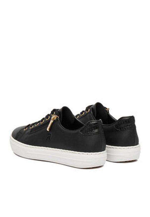 Rieker Sneakersy L59L1-01 Czarny. Kolor: czarny. Materiał: skóra, syntetyk