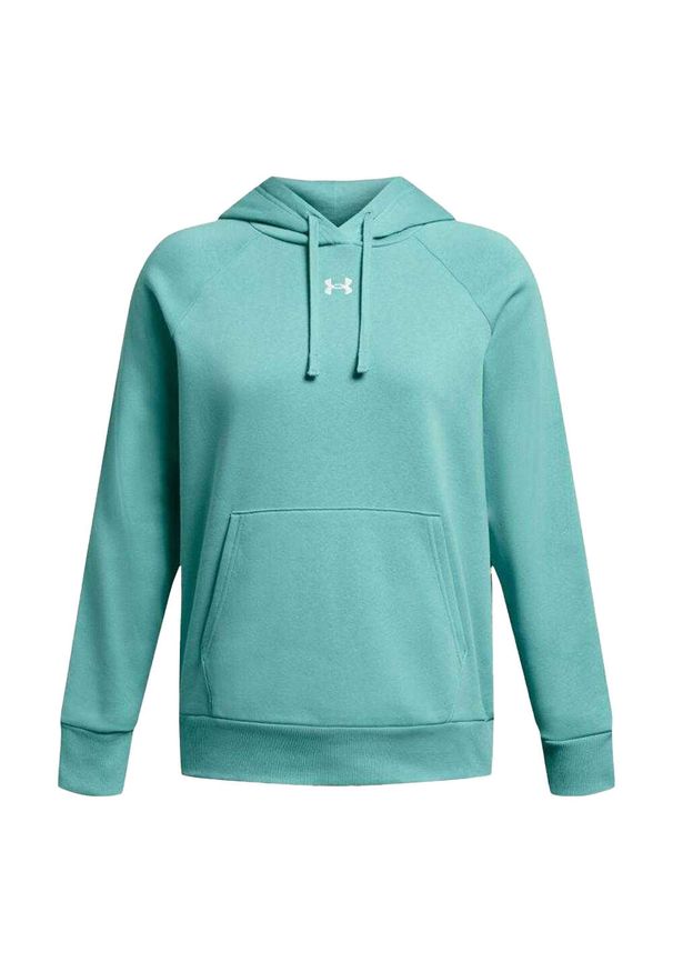Under Armour - Bluza Z Kapturem Damska Polar Rival. Typ kołnierza: kaptur. Kolor: zielony. Materiał: polar