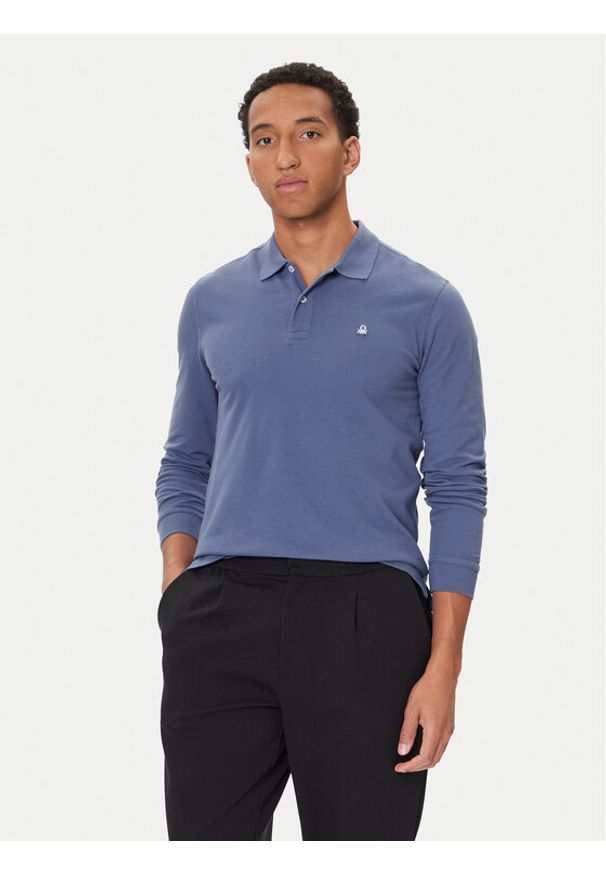 United Colors of Benetton - United Colors Of Benetton Polo 3089J3204 Granatowy Regular Fit. Typ kołnierza: polo. Kolor: niebieski. Materiał: bawełna